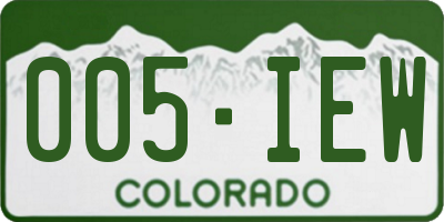 CO license plate 005IEW