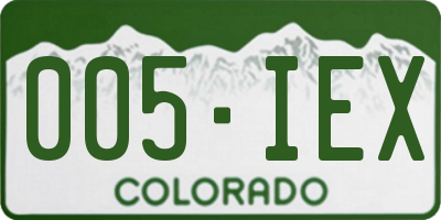 CO license plate 005IEX