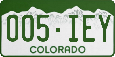 CO license plate 005IEY