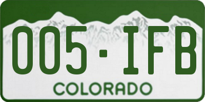 CO license plate 005IFB
