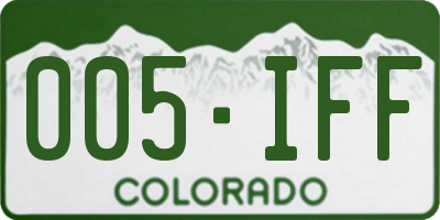 CO license plate 005IFF