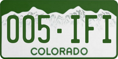 CO license plate 005IFI