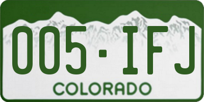 CO license plate 005IFJ