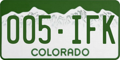 CO license plate 005IFK