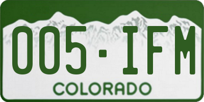 CO license plate 005IFM