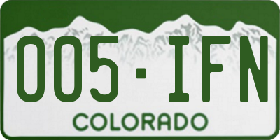 CO license plate 005IFN