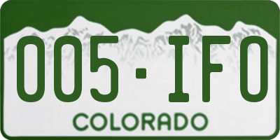 CO license plate 005IFO