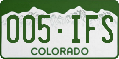 CO license plate 005IFS