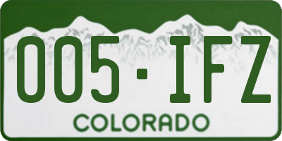 CO license plate 005IFZ