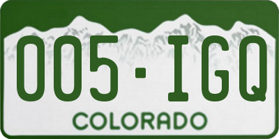 CO license plate 005IGQ
