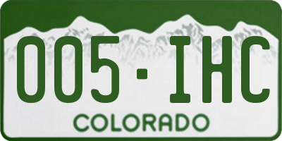 CO license plate 005IHC