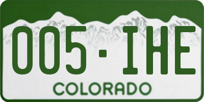CO license plate 005IHE