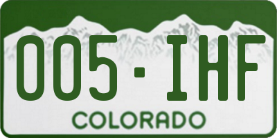 CO license plate 005IHF