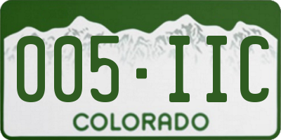 CO license plate 005IIC