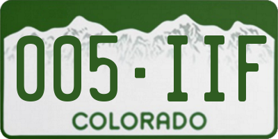 CO license plate 005IIF