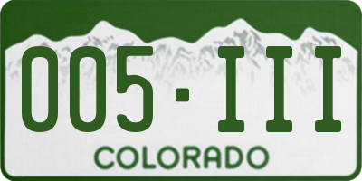 CO license plate 005III