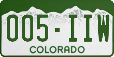 CO license plate 005IIW