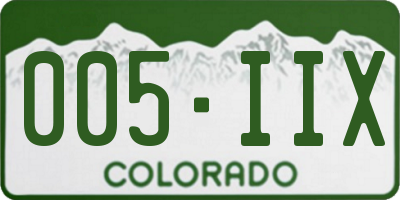 CO license plate 005IIX