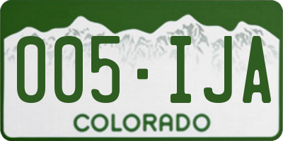 CO license plate 005IJA