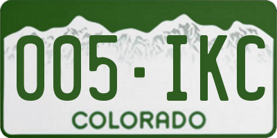CO license plate 005IKC