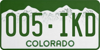 CO license plate 005IKD