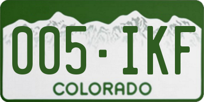 CO license plate 005IKF