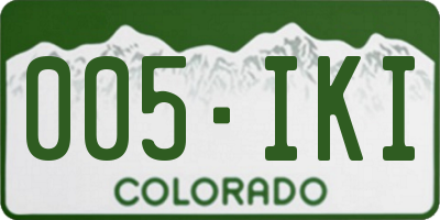 CO license plate 005IKI