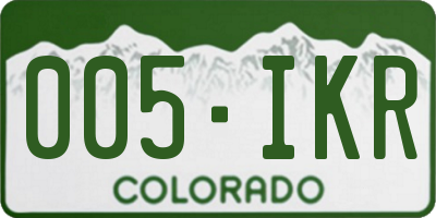CO license plate 005IKR