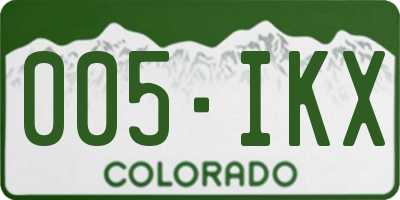 CO license plate 005IKX