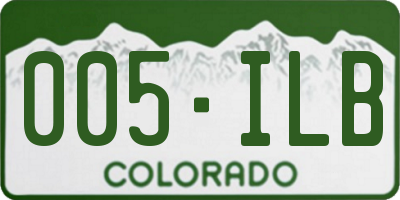 CO license plate 005ILB