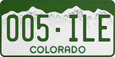 CO license plate 005ILE