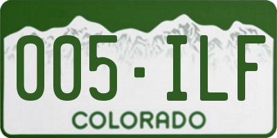 CO license plate 005ILF