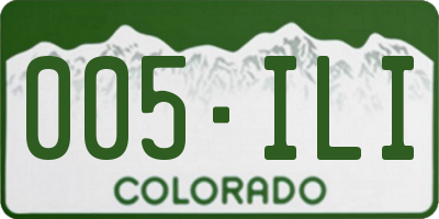 CO license plate 005ILI
