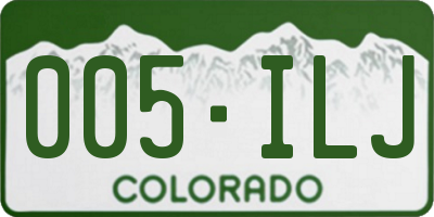 CO license plate 005ILJ