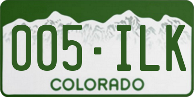 CO license plate 005ILK