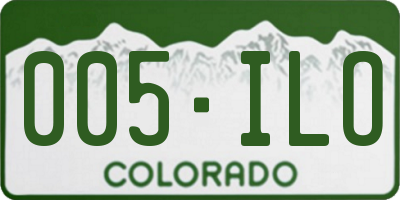 CO license plate 005ILO