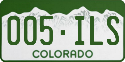 CO license plate 005ILS
