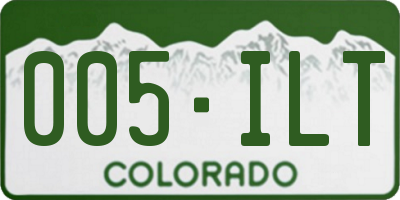 CO license plate 005ILT