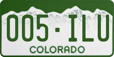 CO license plate 005ILU