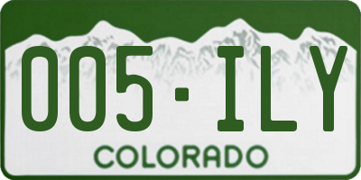 CO license plate 005ILY