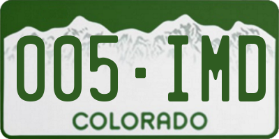 CO license plate 005IMD