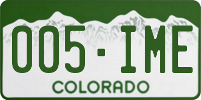 CO license plate 005IME