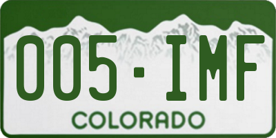 CO license plate 005IMF