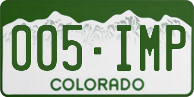 CO license plate 005IMP