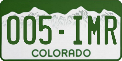 CO license plate 005IMR