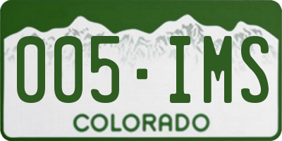 CO license plate 005IMS