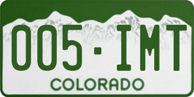 CO license plate 005IMT