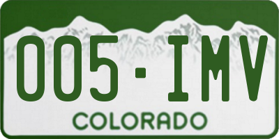 CO license plate 005IMV