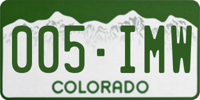 CO license plate 005IMW