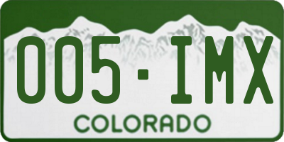 CO license plate 005IMX